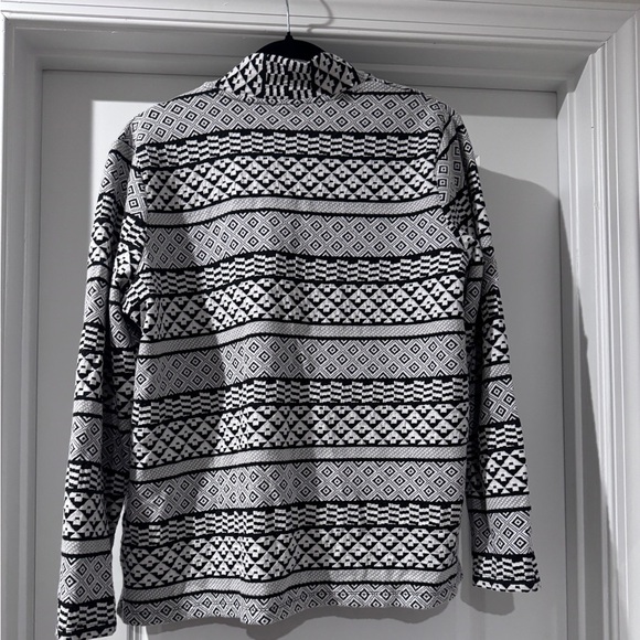 Kim Rogers Black & White Aztec Print Open Front Cardigan Sweater Size XL - Picture 2 of 4